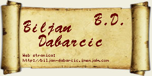 Biljan Dabarčić vizit kartica